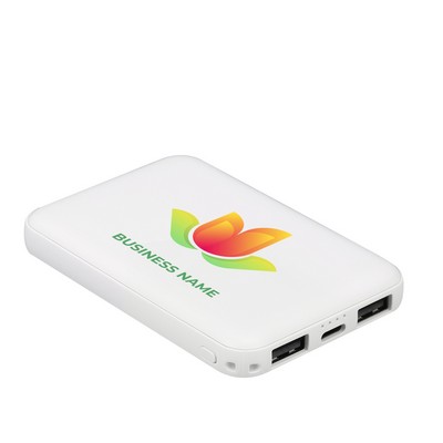 5000mAh 4-Port Pocket Power Bank With Type C And Dual USB-A Ports